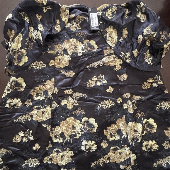 ππ€ Pretty Little Thing Shape Black Floral Bardot Bodycon Dress US12 NWT π€π - Picture 7 of 8